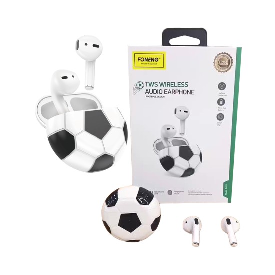 Foneng BL110 Football Design TWS Bluetooth Earbuds White